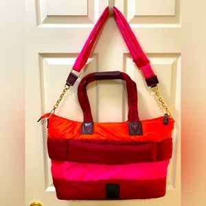 Cynthia Rowley Striped Puffer Tote Travel Bag.  Like new condition.